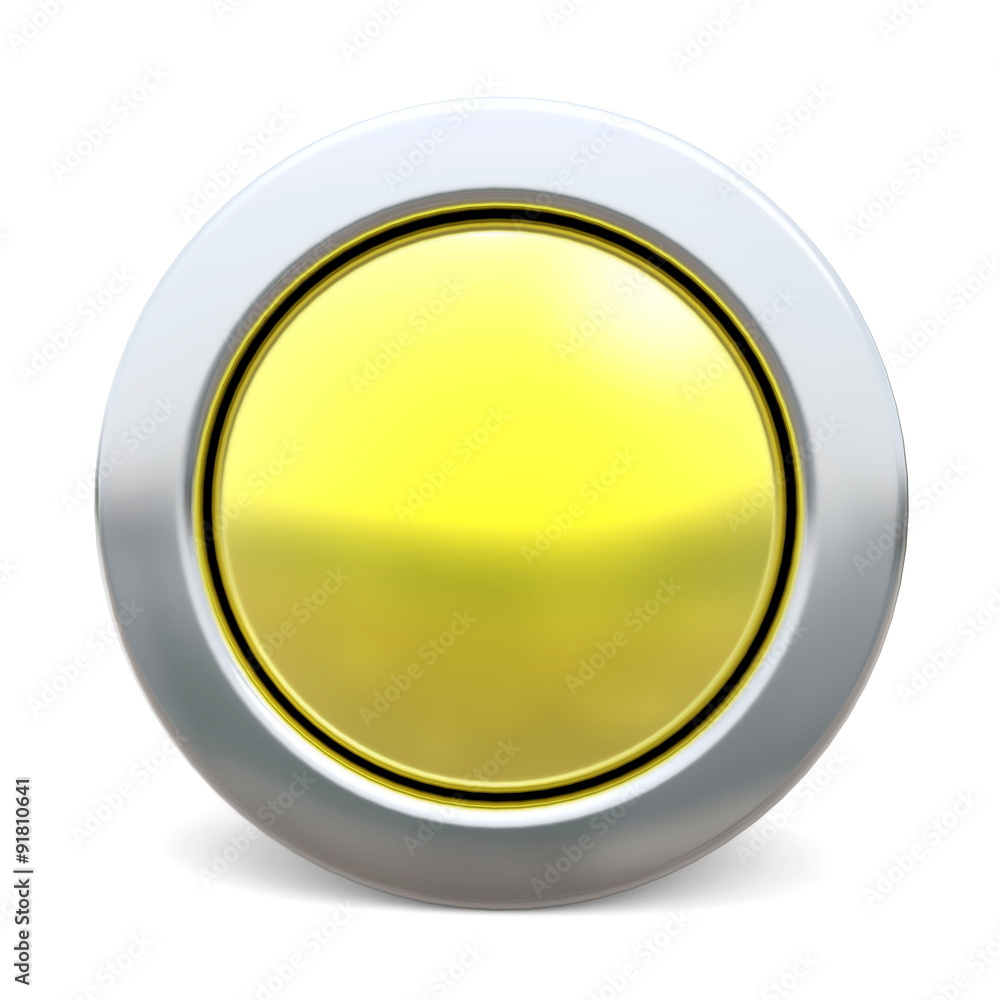 3d shiny button - yellow version 3d shiny button - yellow version