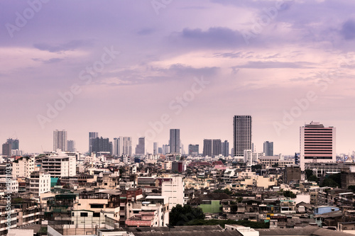 cityscape of bangkok in purple color filter © pingpao