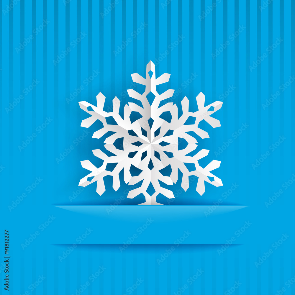 Christmas background with big paper snowflake Christmas background with big paper snowflake