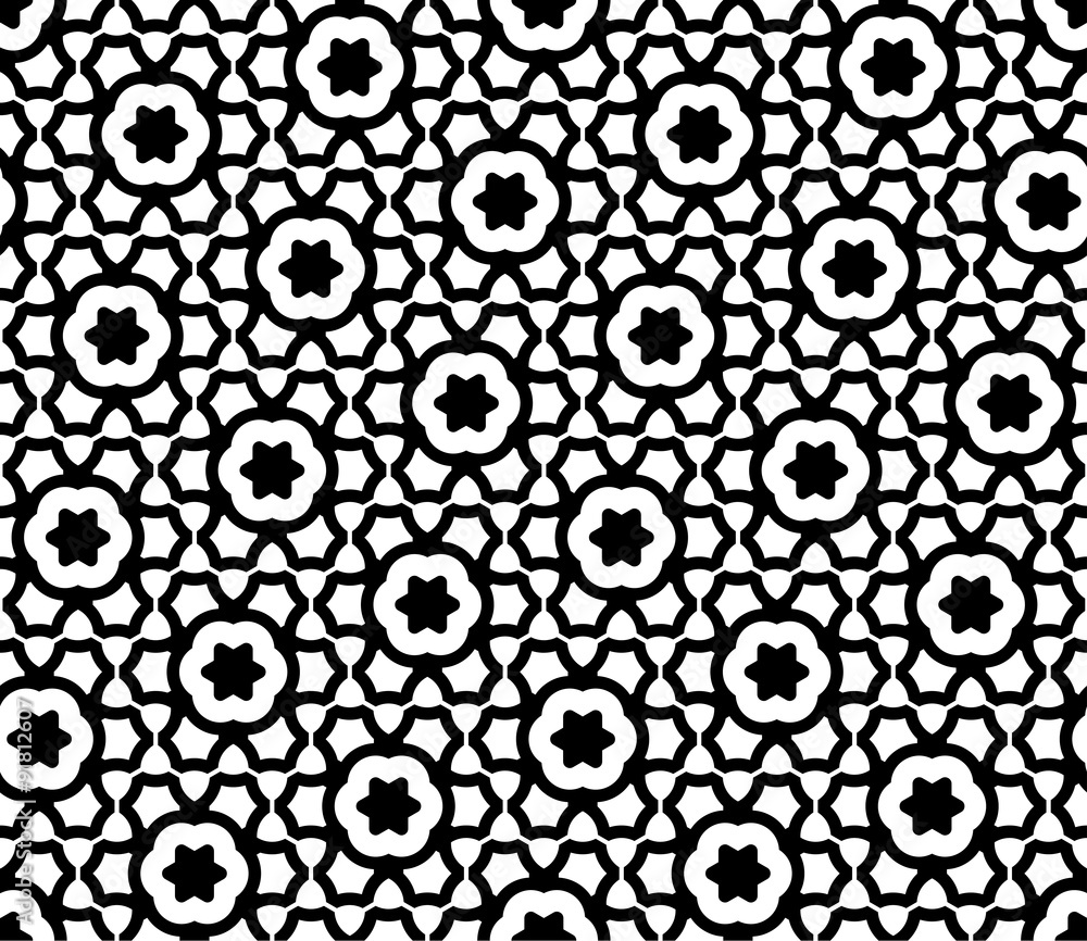Vector modern seamless geometry pattern cells, black and white abstract geometric background, trendy print, monochrome retro texture, hipster fashion design