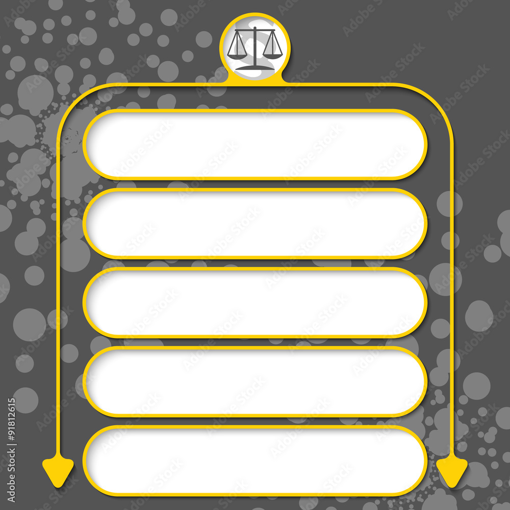 Five frames for your text and lawyer symbol Five frames for your text and lawyer symbol