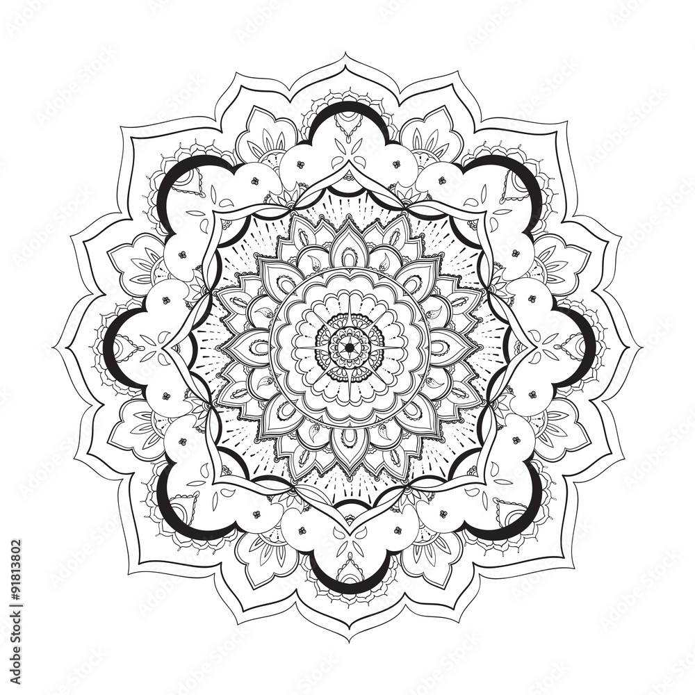 Fototapeta premium Mandala, ornamental round pattern. Tribal, ethnic, bohemian, isl