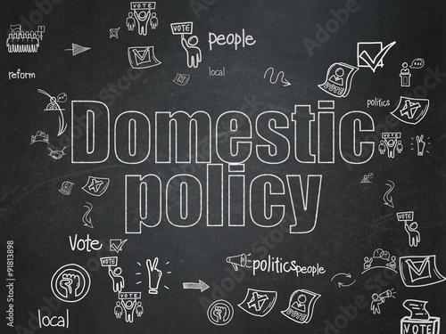 Political concept: Domestic Policy on School Board background