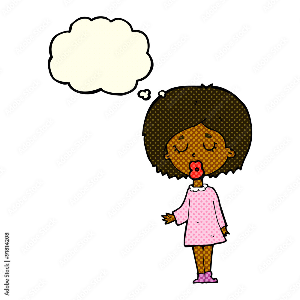 cartoon woman explaining her point with thought bubble cartoon woman explaining her point with thought bubble