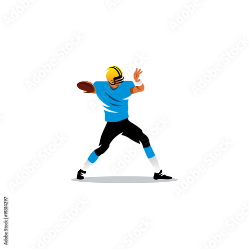 American football. Player sends the ball. Vector Illustration. © Steinar