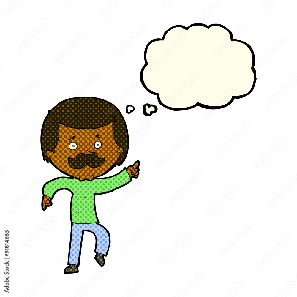 cartoon dancing dad with thought bubble cartoon dancing dad with thought bubble