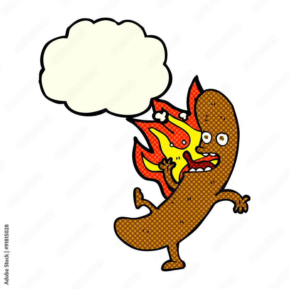 crazy cartoon sausage with thought bubble crazy cartoon sausage with thought bubble