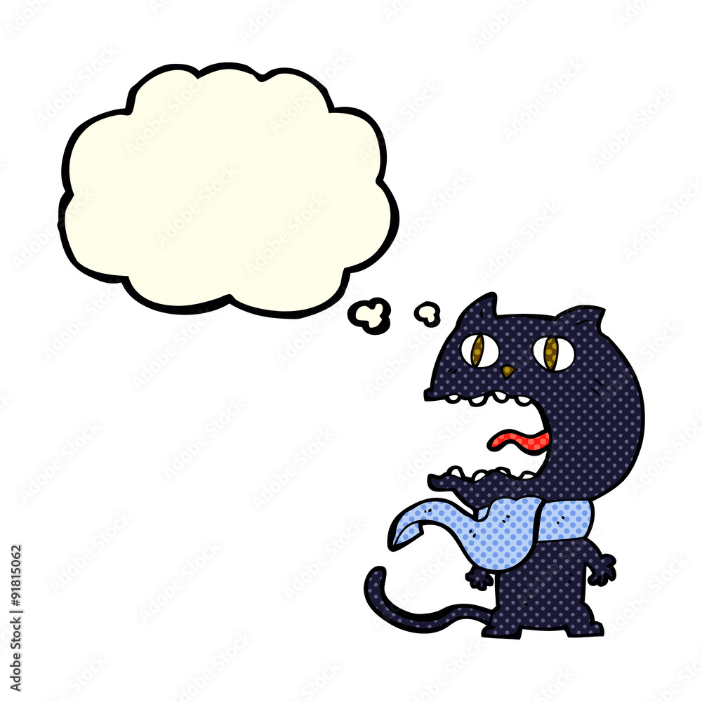cartoon frightened cat with thought bubble cartoon frightened cat with thought bubble