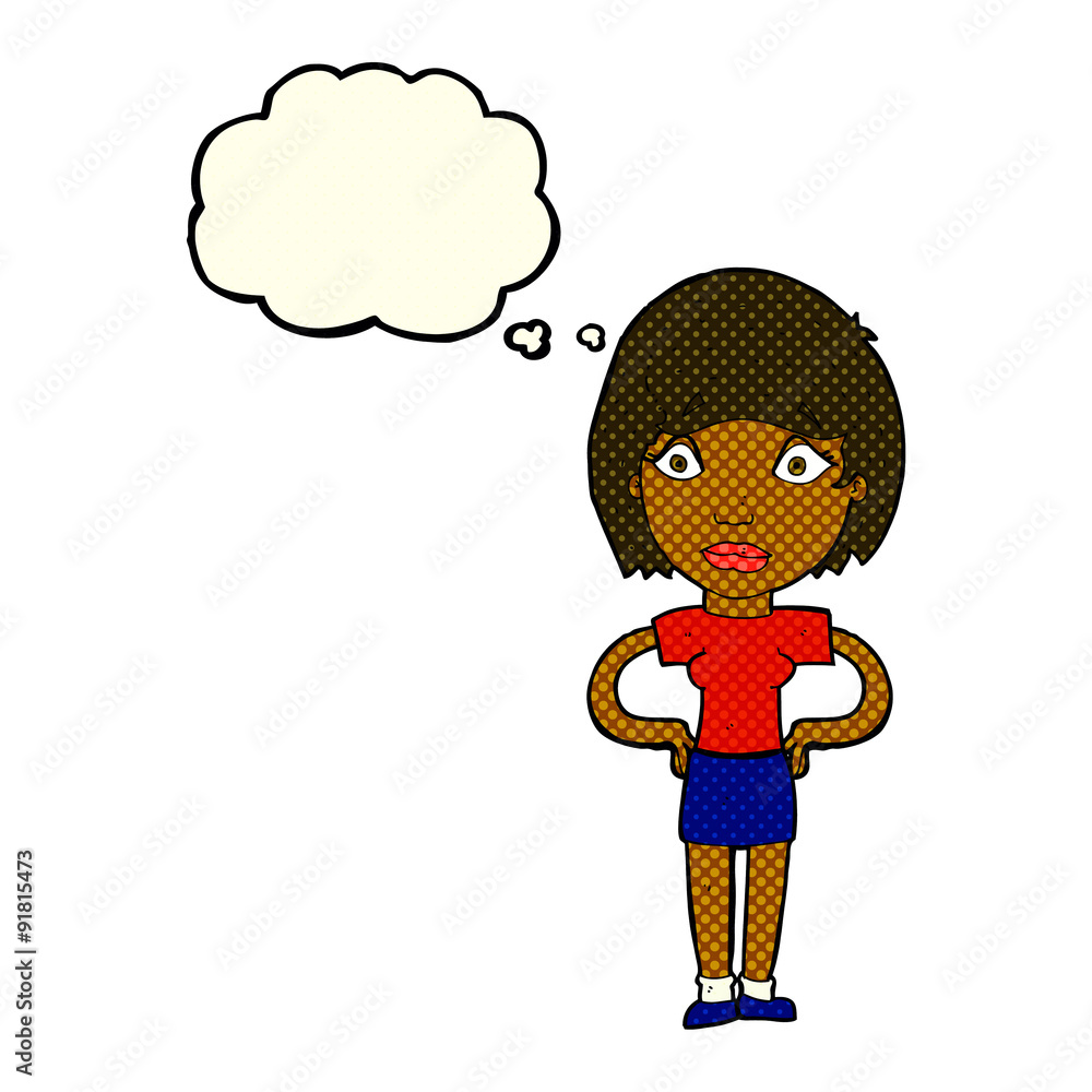cartoon worried woman with thought bubble cartoon worried woman with thought bubble