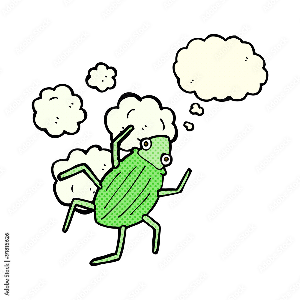 cartoon bug with thought bubble cartoon bug with thought bubble