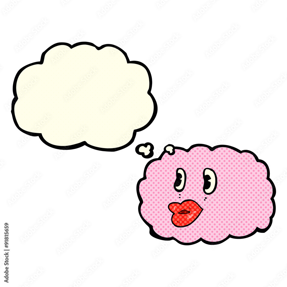cartoon cloud symbol with thought bubble cartoon cloud symbol with thought bubble