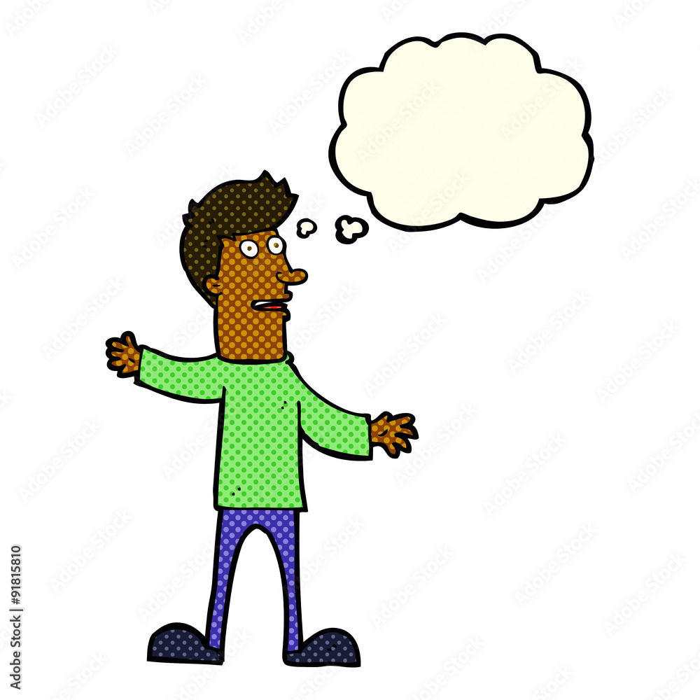 cartoon surprised man with thought bubble cartoon surprised man with thought bubble