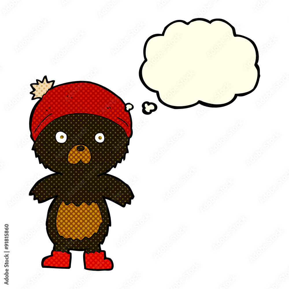 cartoon cute teddy bear with thought bubble cartoon cute teddy bear with thought bubble