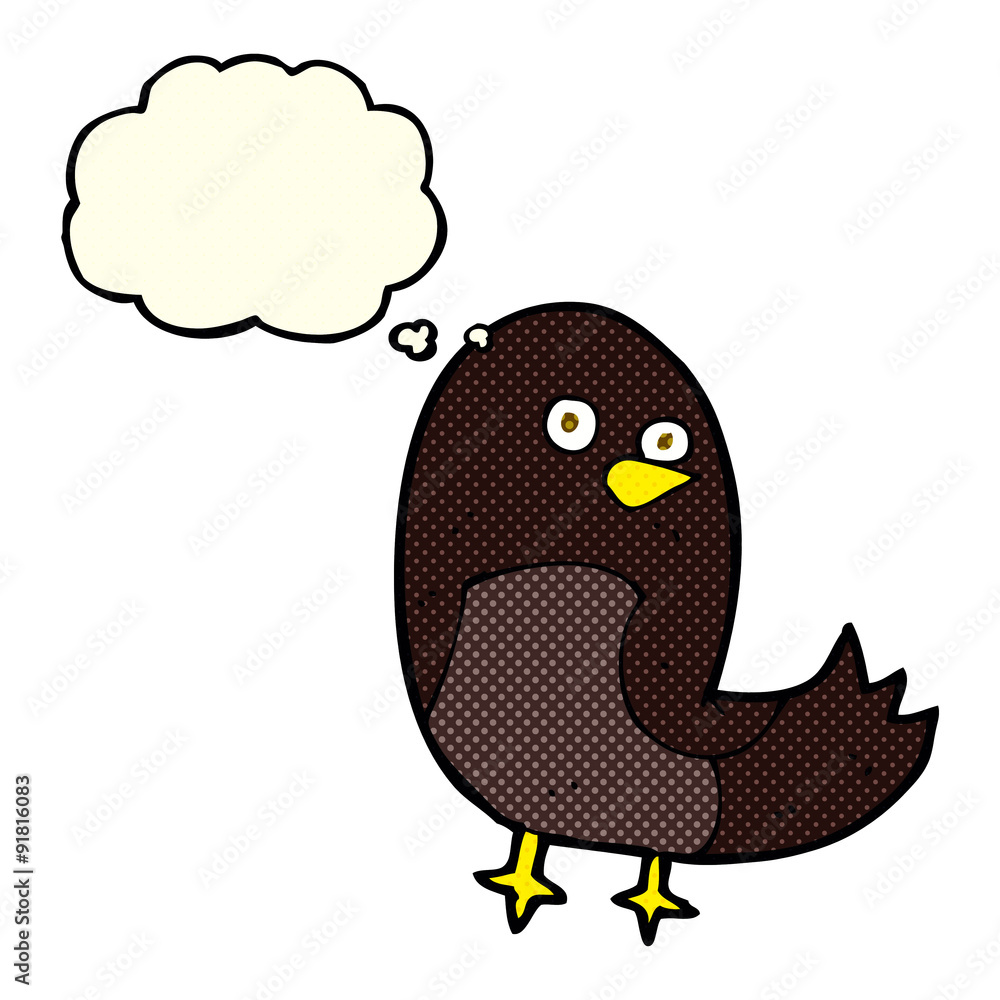 cartoon bird with thought bubble cartoon bird with thought bubble