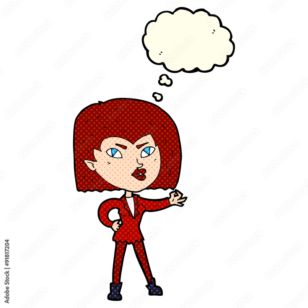 cartoon vampire girl with thought bubble cartoon vampire girl with thought bubble