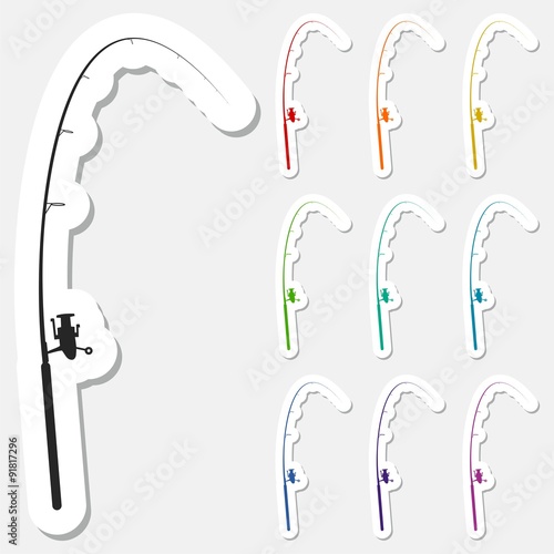Fishing rod sticker set