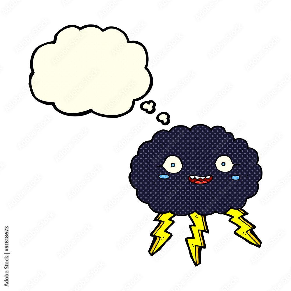 happy cartoon rain cloud with thought bubble happy cartoon rain cloud with thought bubble