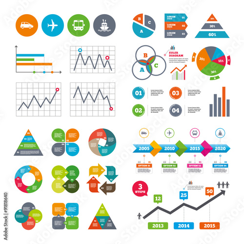 Wallpaper Mural Transport icons. Car, Airplane, Bus and Ship. Torontodigital.ca