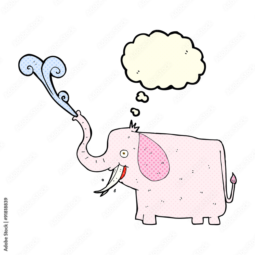 cartoon happy elephant with thought bubble cartoon happy elephant with thought bubble