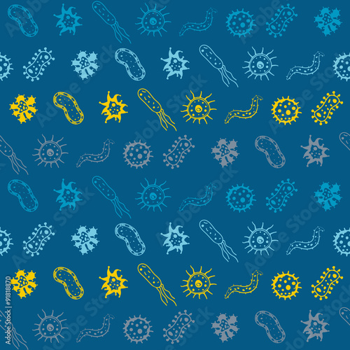 Seamless background with Bacteria for your design