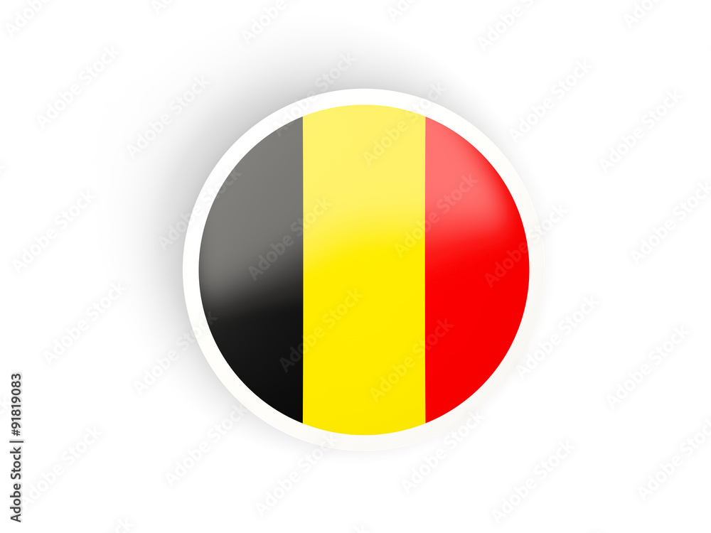 Round sticker with flag of belgium Round sticker with flag of belgium