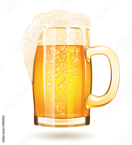 Mug of beer isolated on a white background