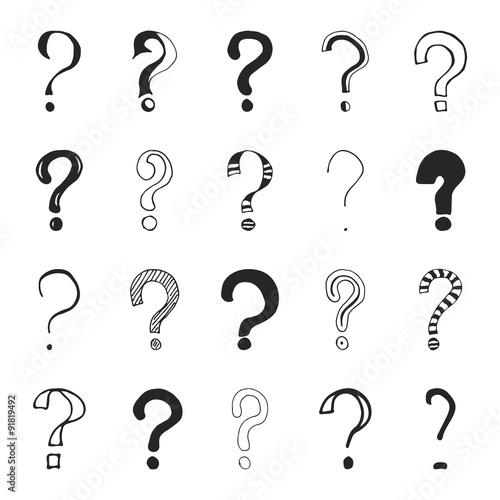 Question marks - hand drawn