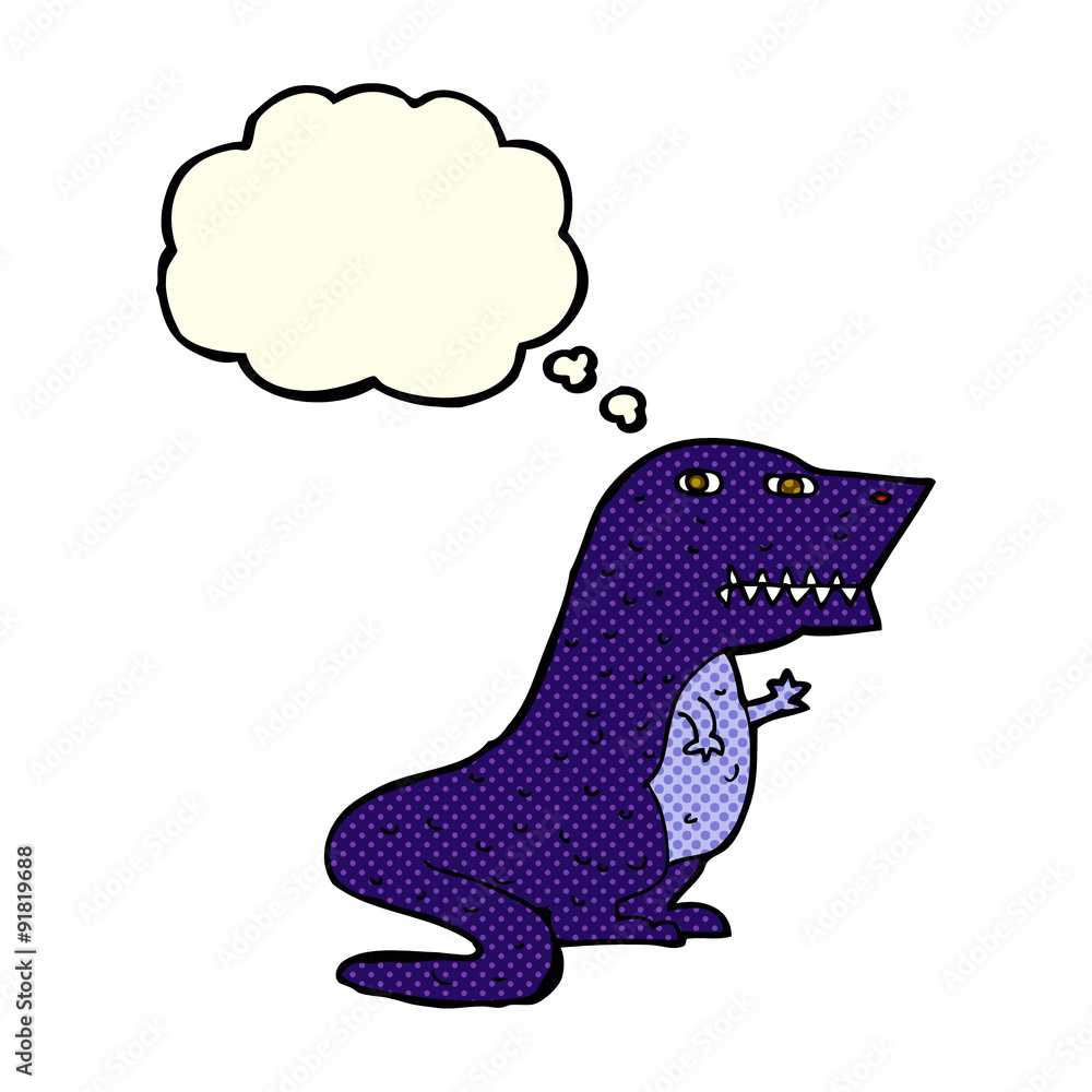 cartoon dinosaur with thought bubble cartoon dinosaur with thought bubble
