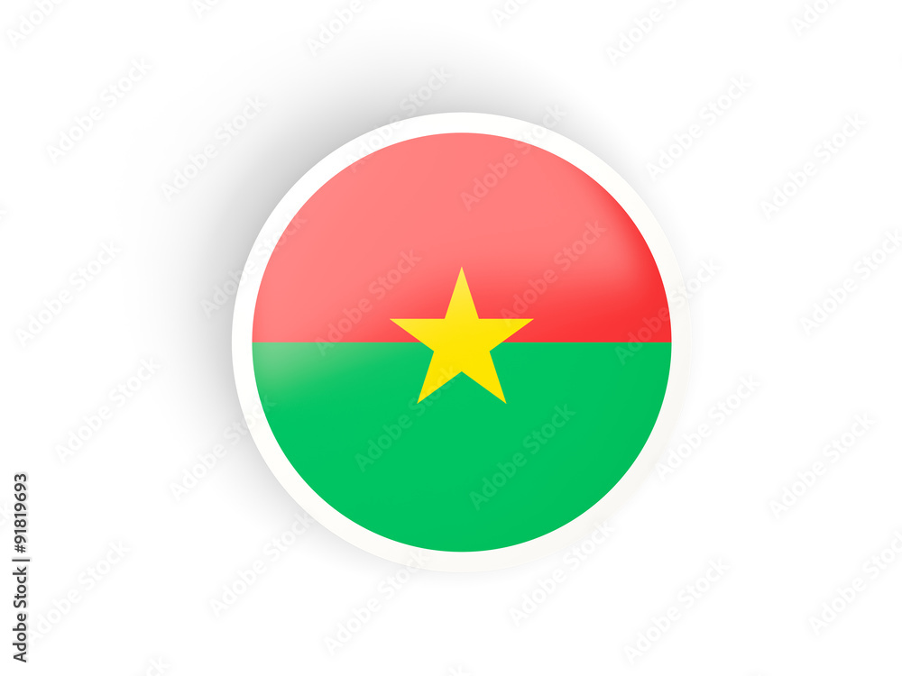 Round sticker with flag of burkina faso Round sticker with flag of burkina faso