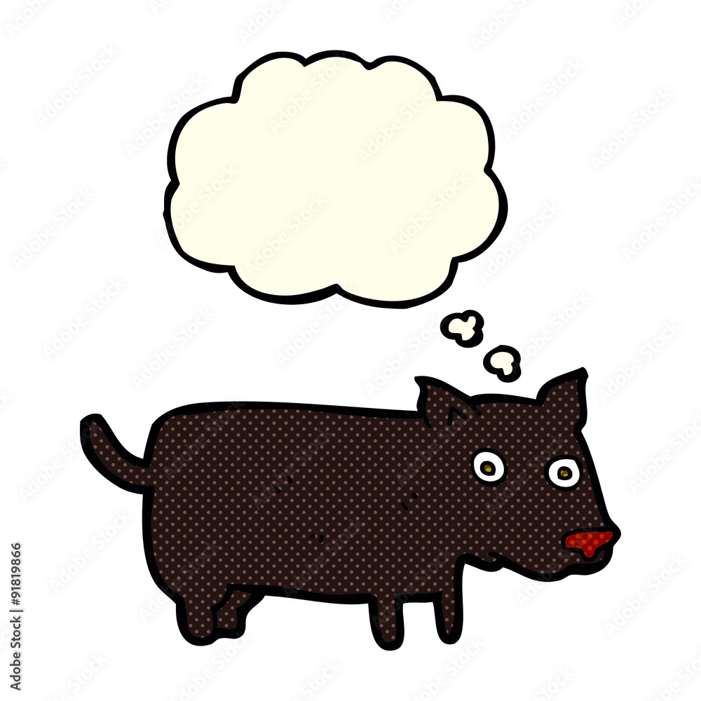 cartoon little dog with thought bubble cartoon little dog with thought bubble