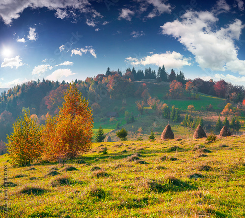 Photography Colorful winter sunrise in the Carpathian mountains.