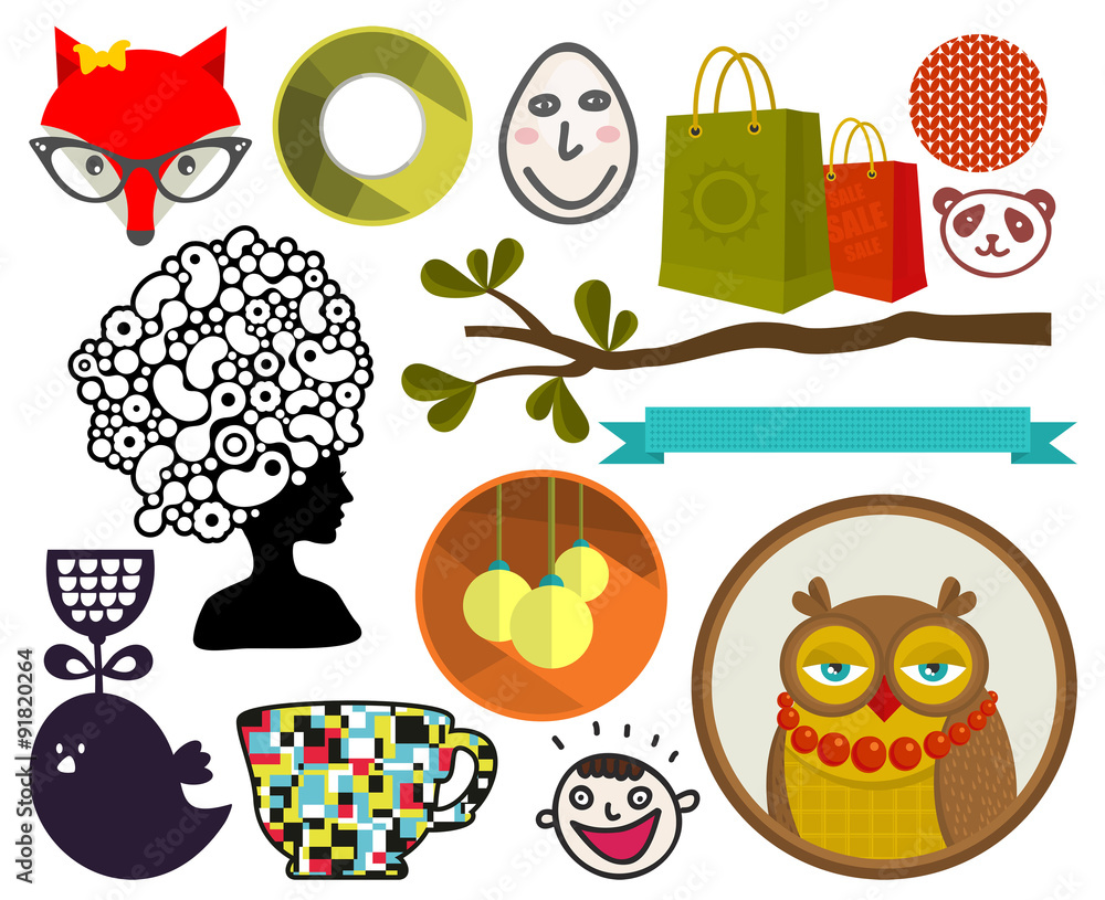 Naklejka premium Set of vector images.