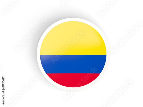 Free Download Round sticker with flag of colombia - GFXLoad