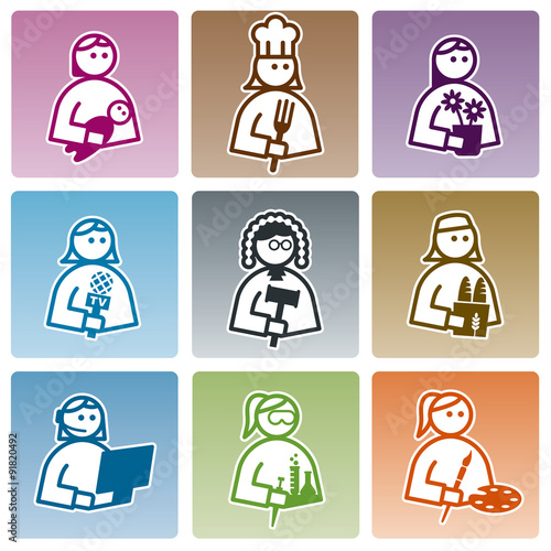 People occupations icons