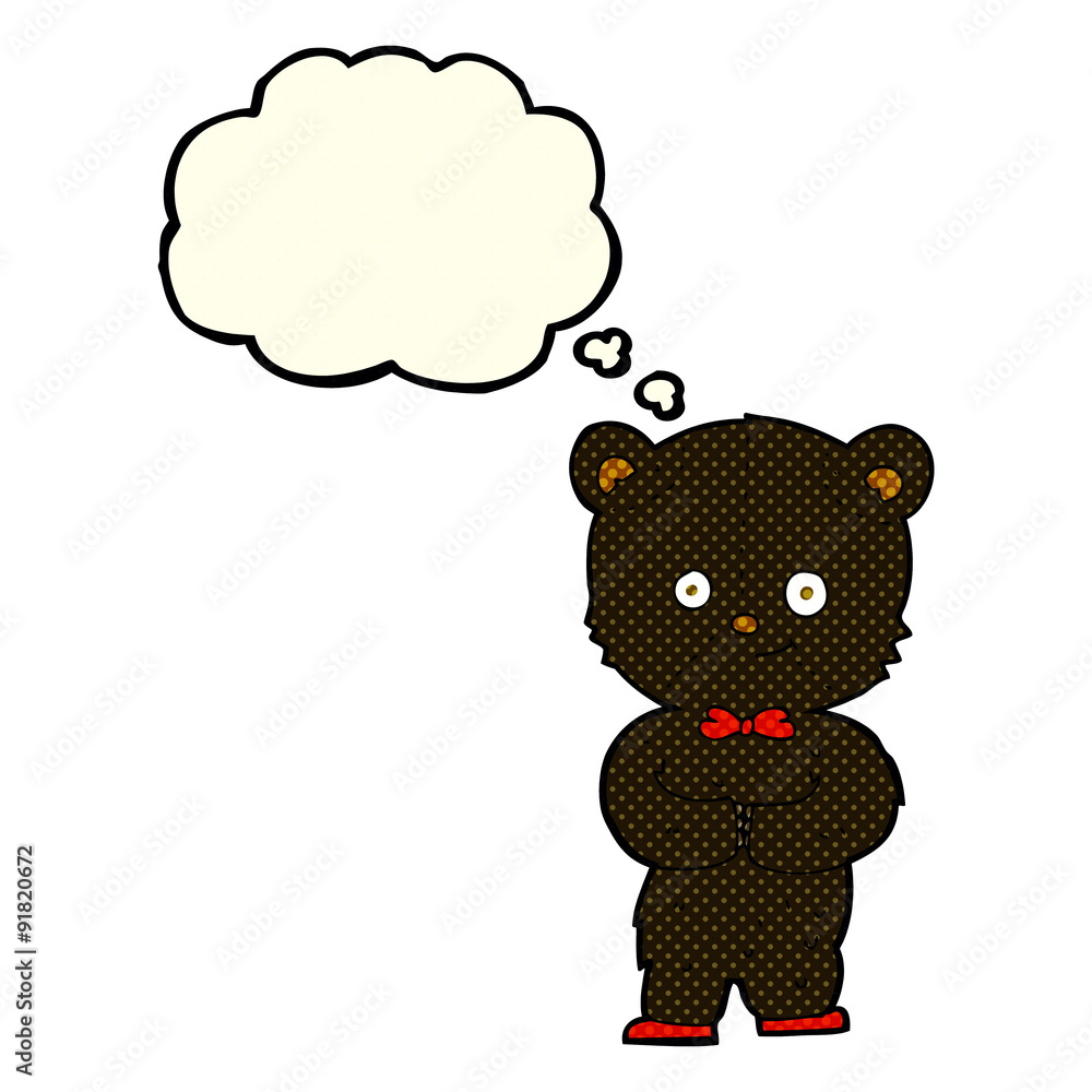 cartoon cute little bear with thought bubble cartoon cute little bear with thought bubble