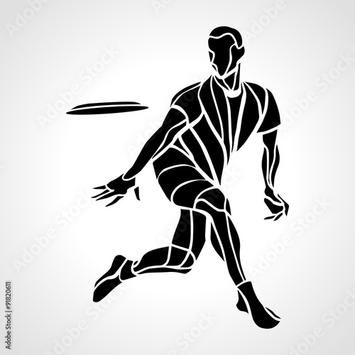 Sportsman throwing ultimate frisbee. Vector illustration
