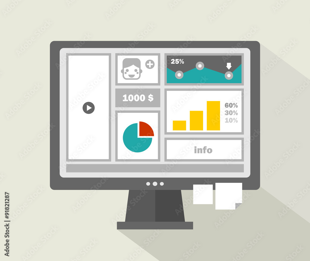 Business website menu with boys face on computer. Business website menu with boys face on computer.