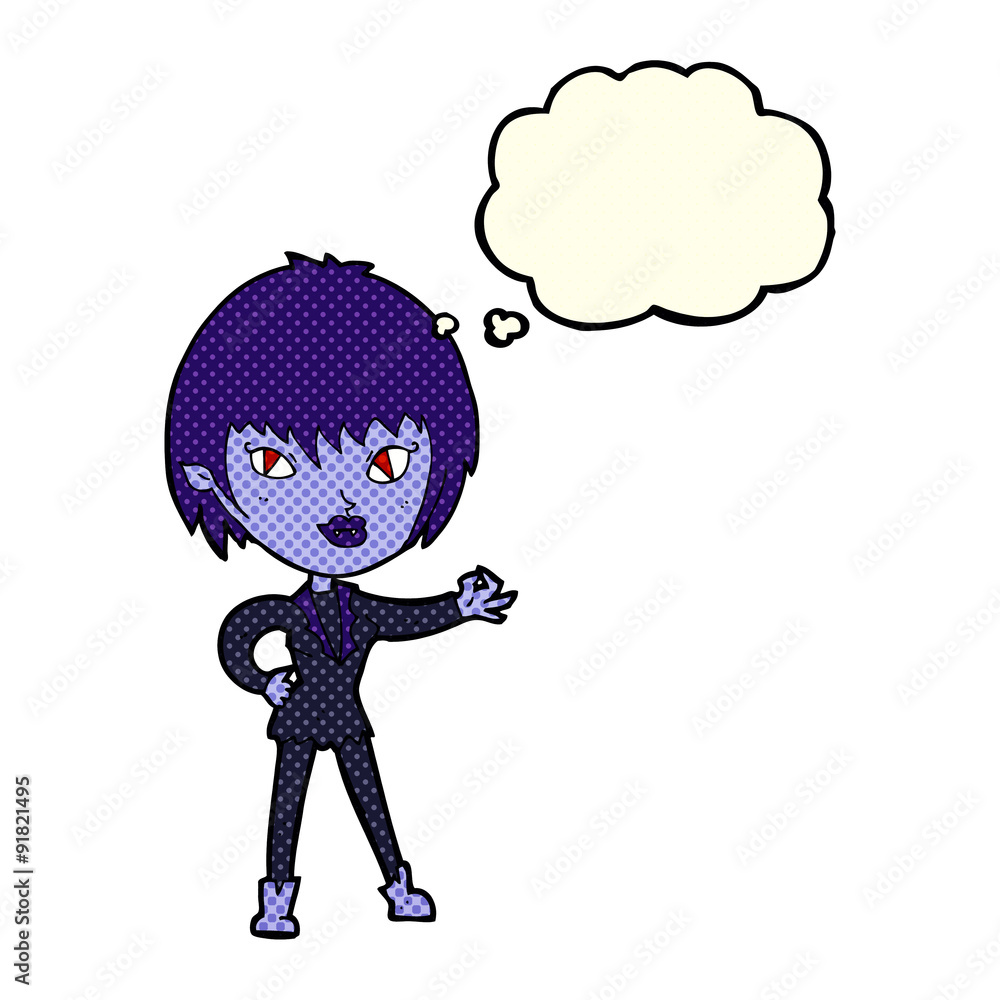 cartoon vampire girl with thought bubble cartoon vampire girl with thought bubble