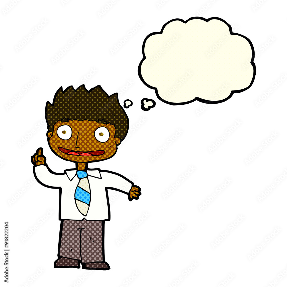 cartoon man with idea with thought bubble cartoon man with idea with thought bubble