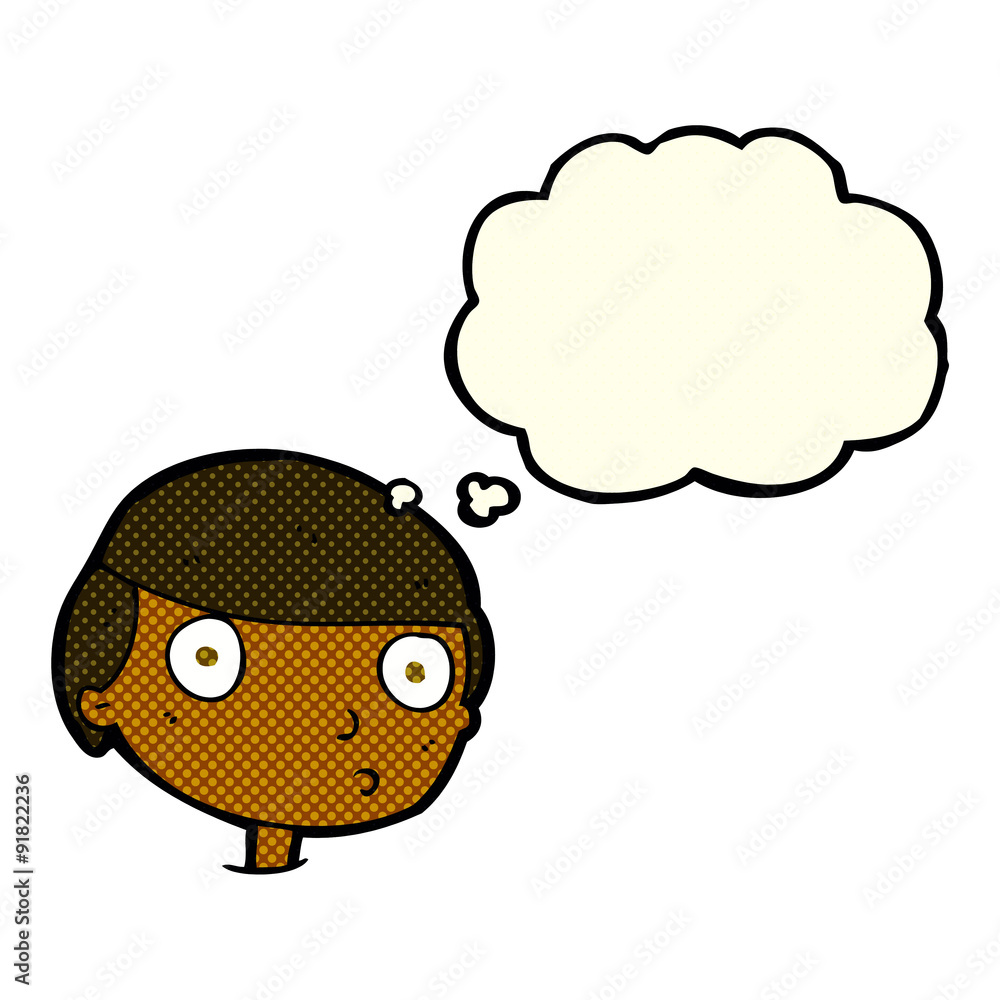 cartoon boy staring with thought bubble cartoon boy staring with thought bubble