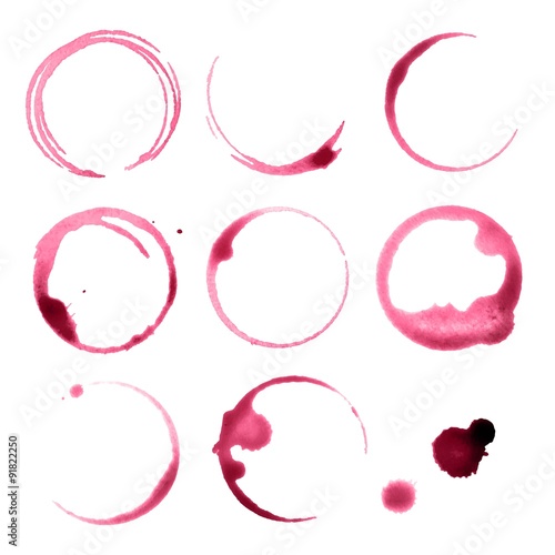 Vector Illustration of Spilled Wine Glasses Stains