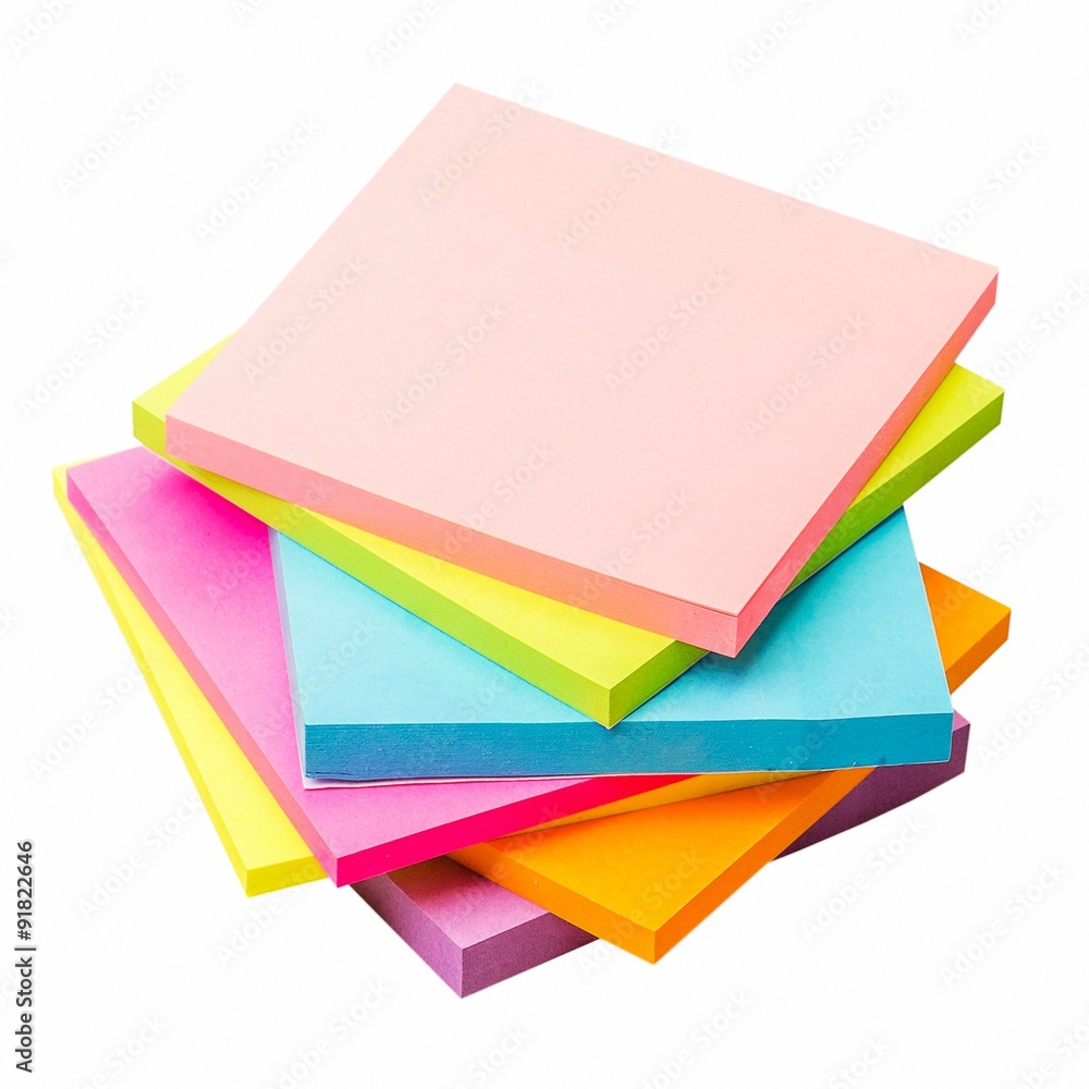 colored paper stickers isolated on a white background colored paper stickers isolated on a white background