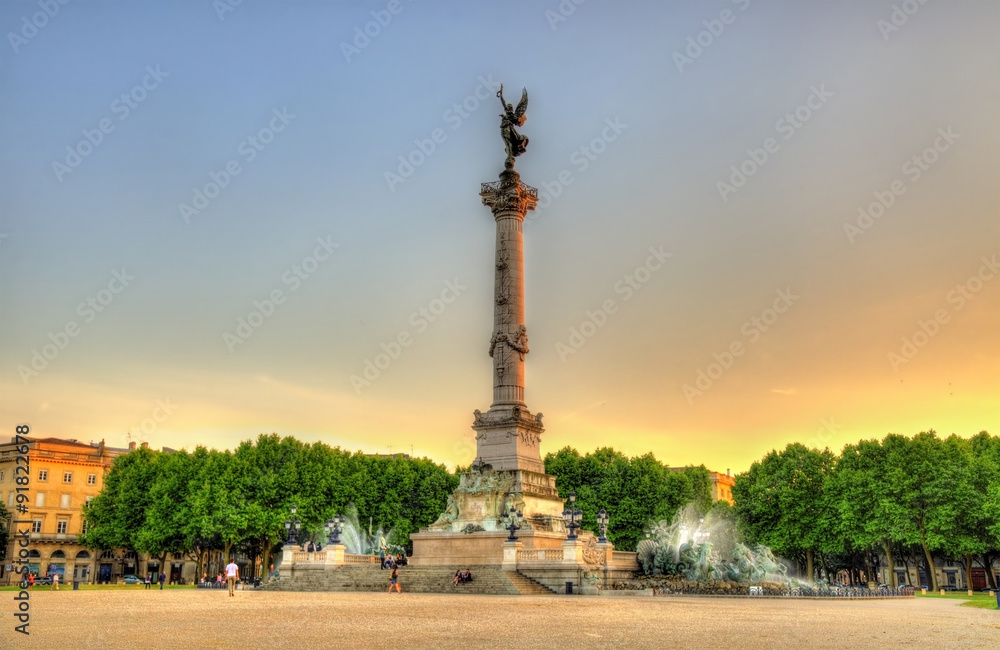 Monument aux Girondins on the Quinconces square in Bordeaux