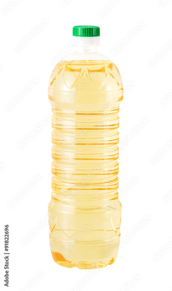 sunflower oil in a plastic bottle isolated on a white background sunflower oil in a plastic bottle isolated on a white background