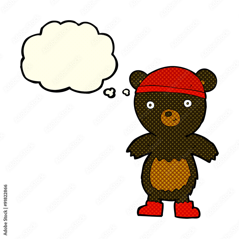 cartoon cute black bear with thought bubble cartoon cute black bear with thought bubble