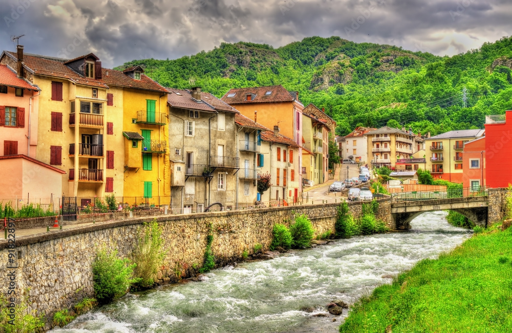 The Oriege river in Ax-les-Thermes - France, Midi-Pyrenees
