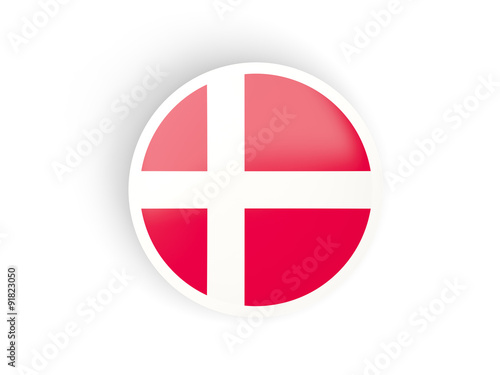 Free Download Round sticker with flag of denmark - GFXLoad