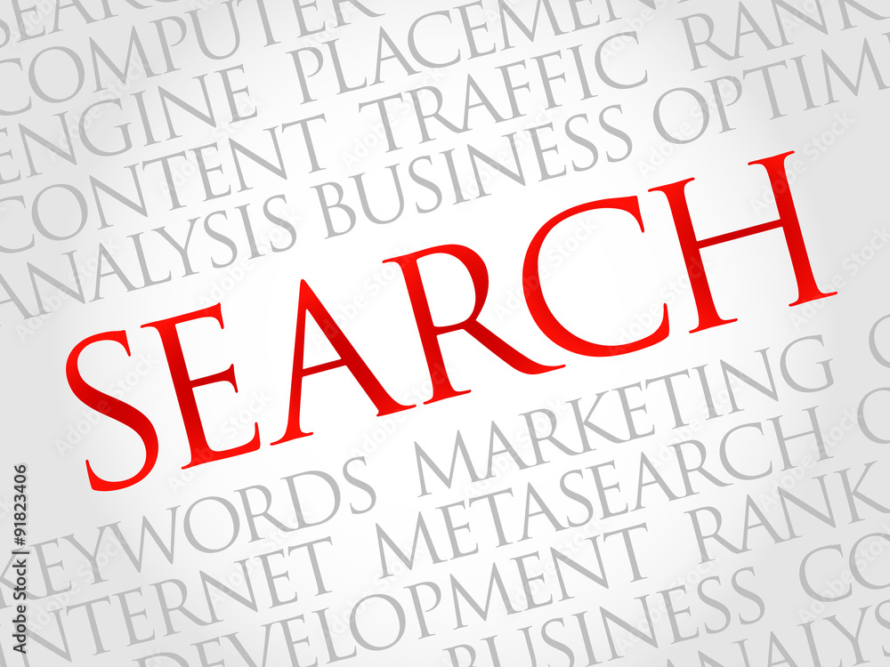 SEARCH word cloud, business concept SEARCH word cloud, business concept