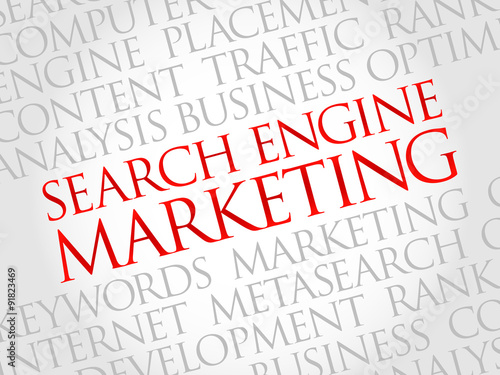 SEM - Search Engine Marketing word cloud, business concept