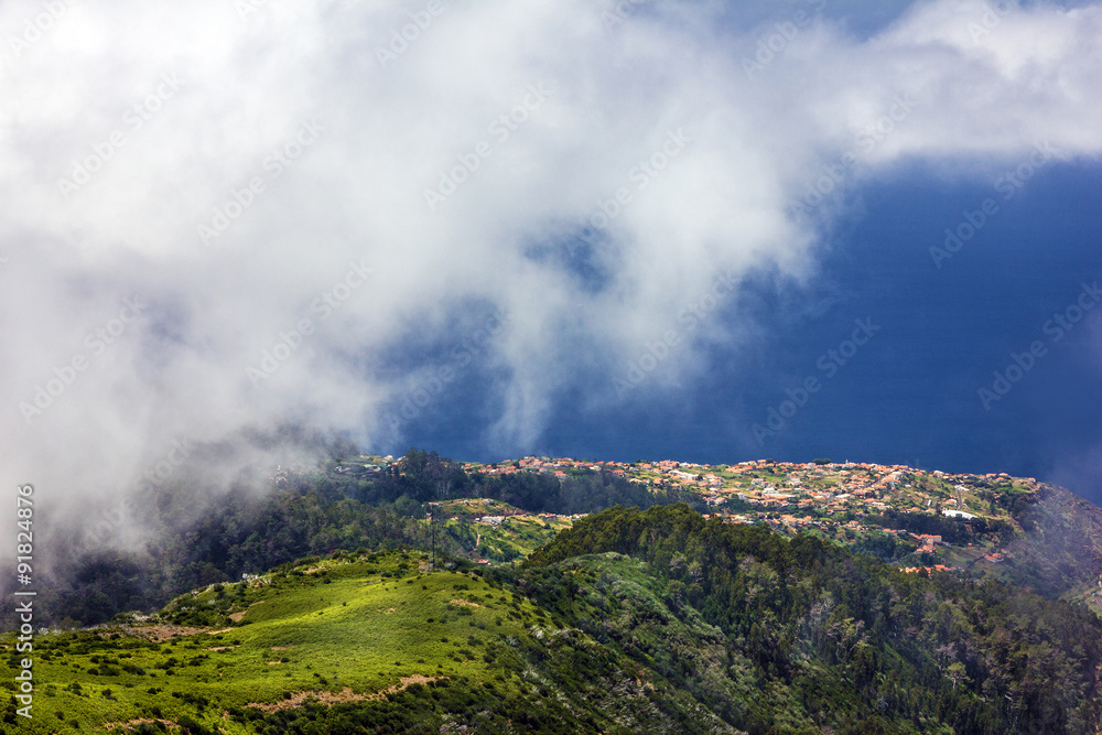 Madeira island, Portugal, green hills Madeira island, Portugal, green hills